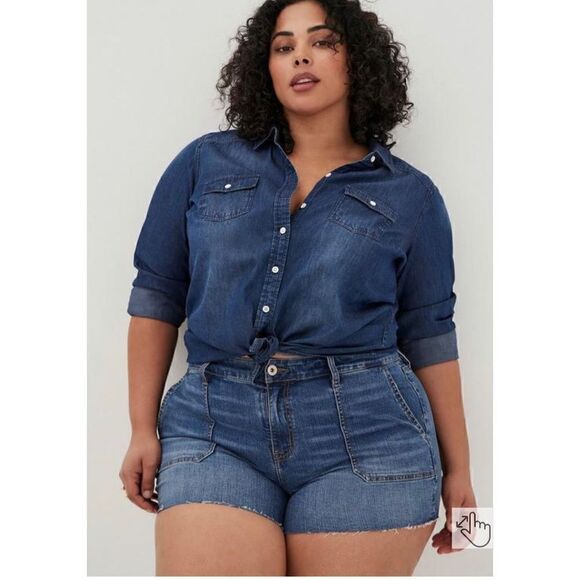 TORRID 3.5” STRETCH HIGH-RISE SHORT SZ 18 - Picture 2 of 6